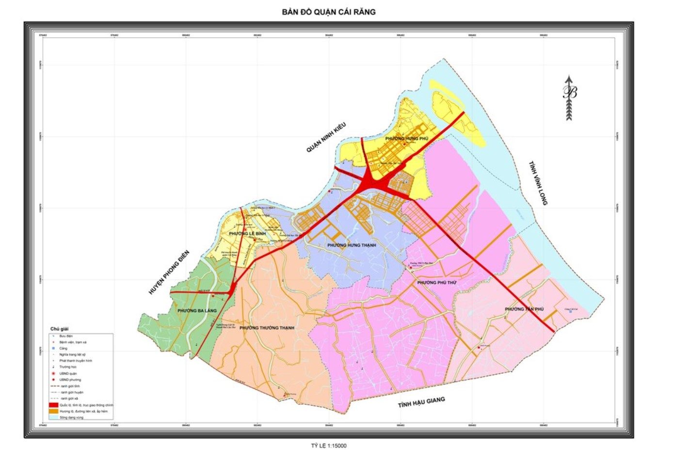 Bản đồ hành chính quận Cái Răng năm 2022