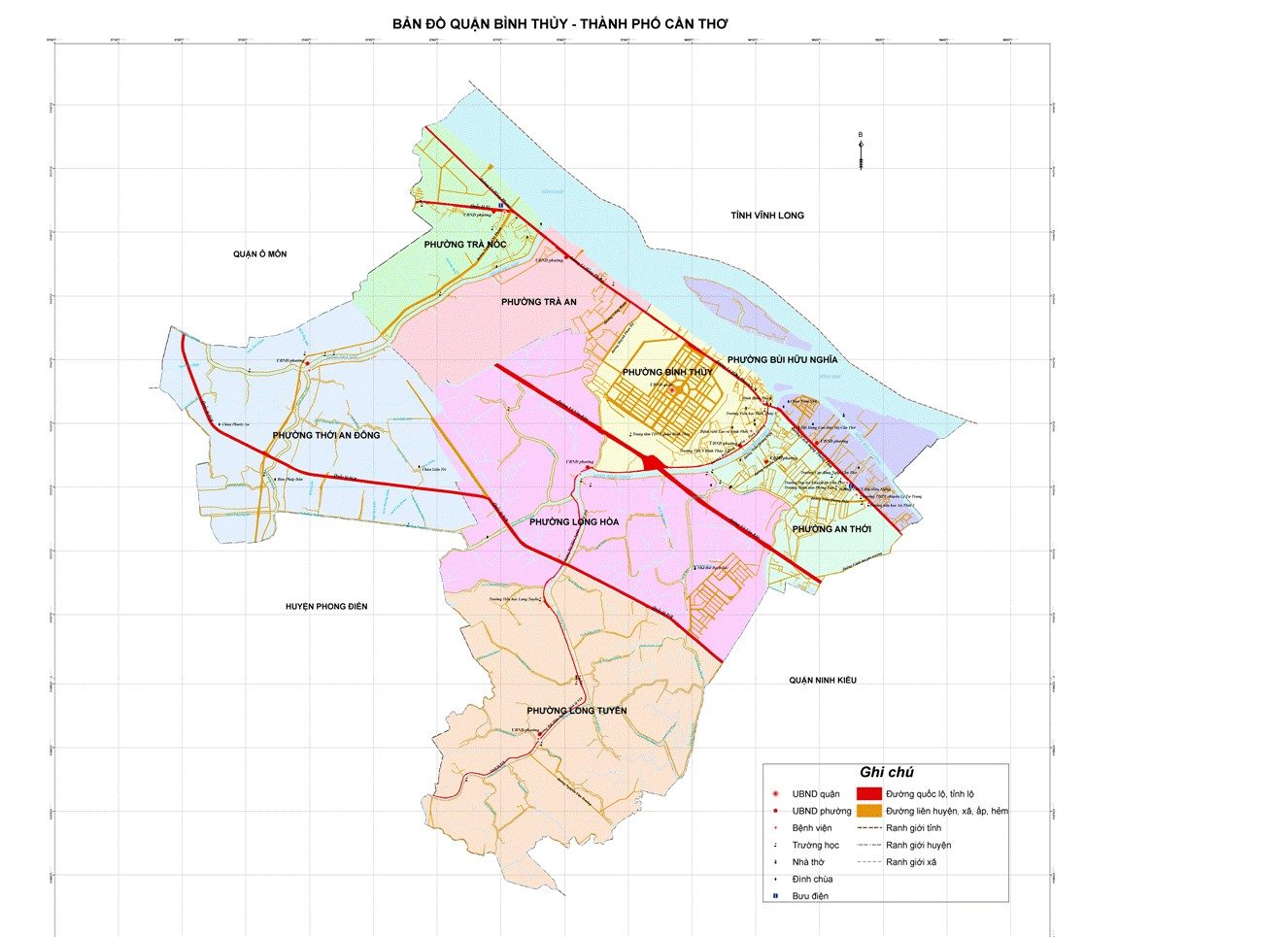 Bản đồ hành chính quận Bình Thủy khổ lớn