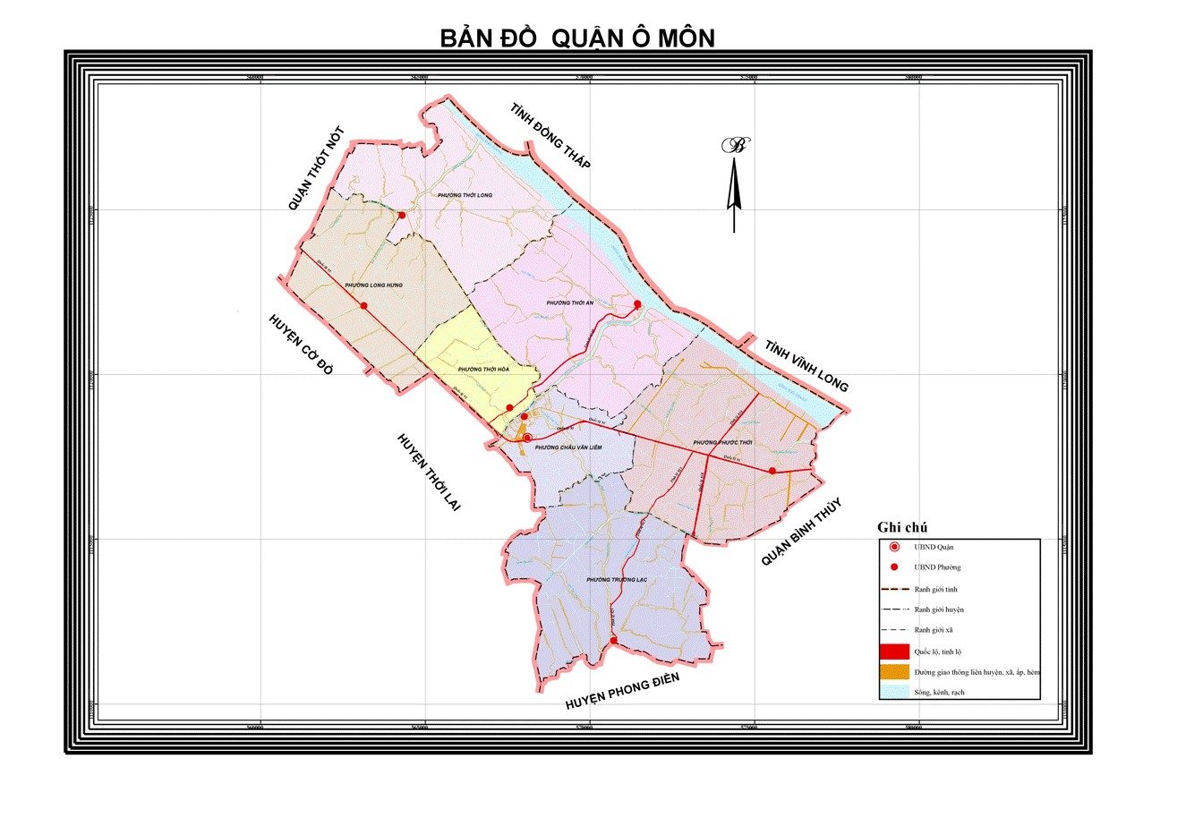Bản đồ quận Ô Môn khổ lớn năm 2022