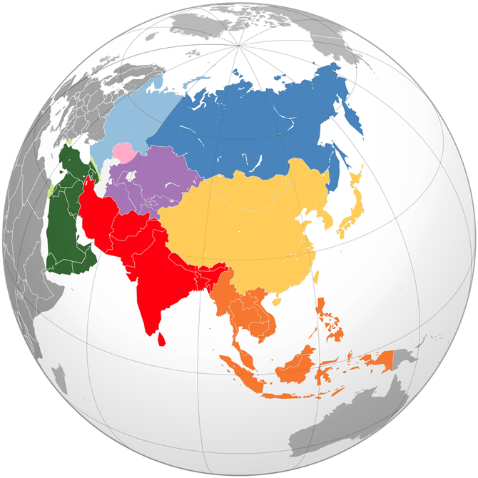 Vị trí các nước Châu Á