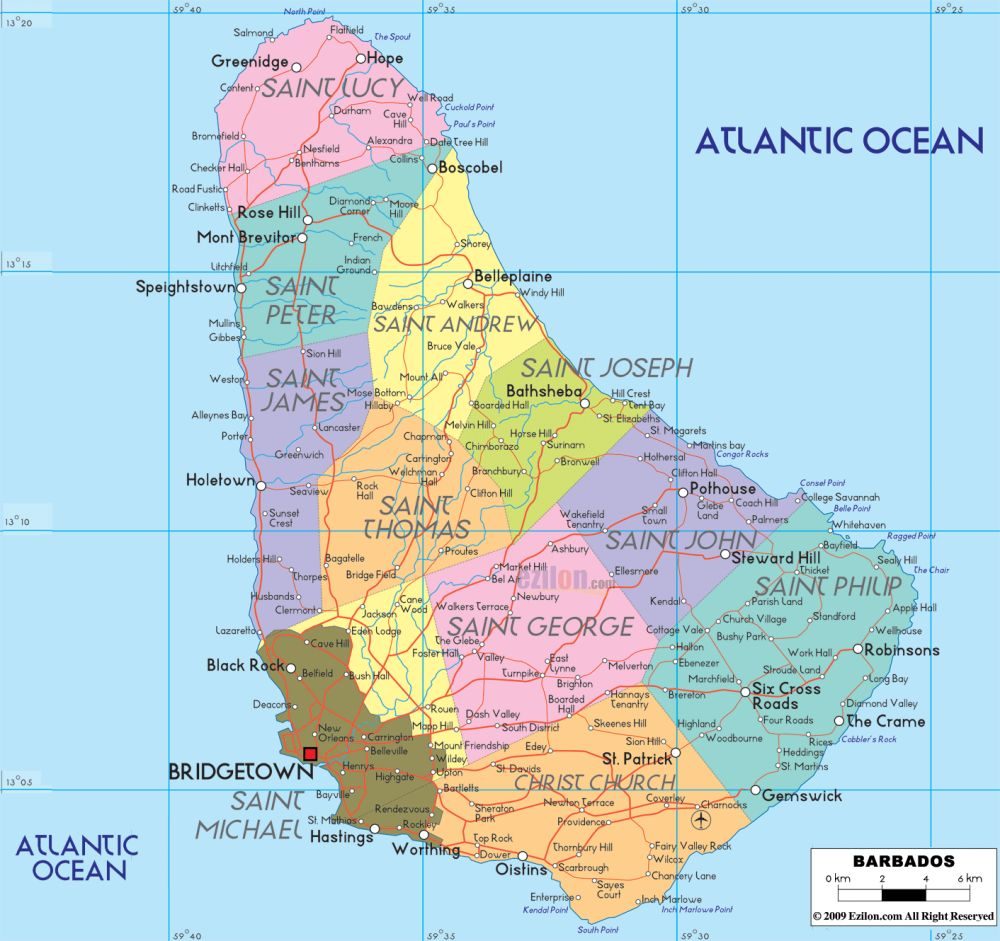 [Update] Bản đồ hành chính đất nước Barbados (Barbados Map) phóng to năm 2022 13
