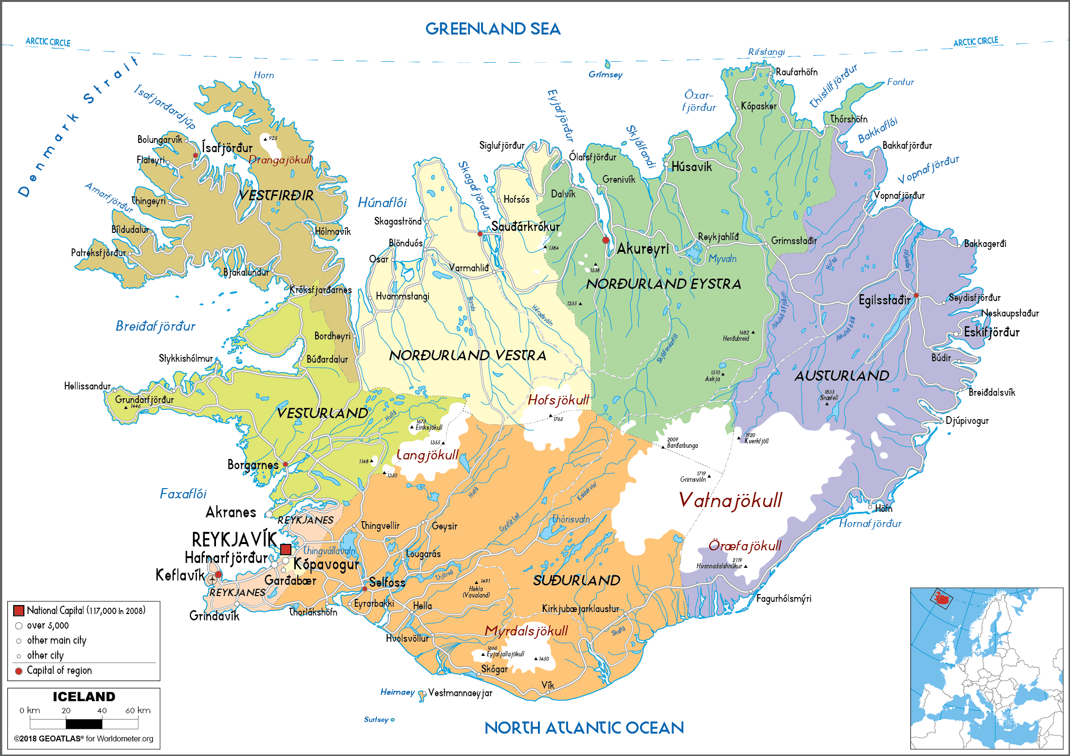 [Update] Bản đồ hành chính đất nước Iceland (Iceland Map) phóng to năm 2022 21