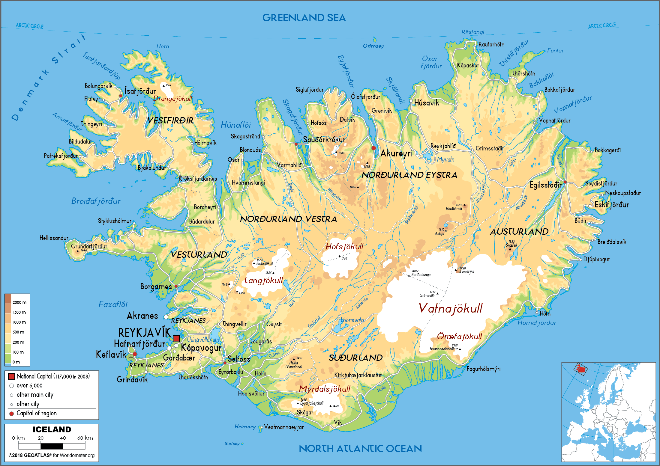 [Update] Bản đồ hành chính đất nước Iceland (Iceland Map) phóng to năm 2022 22