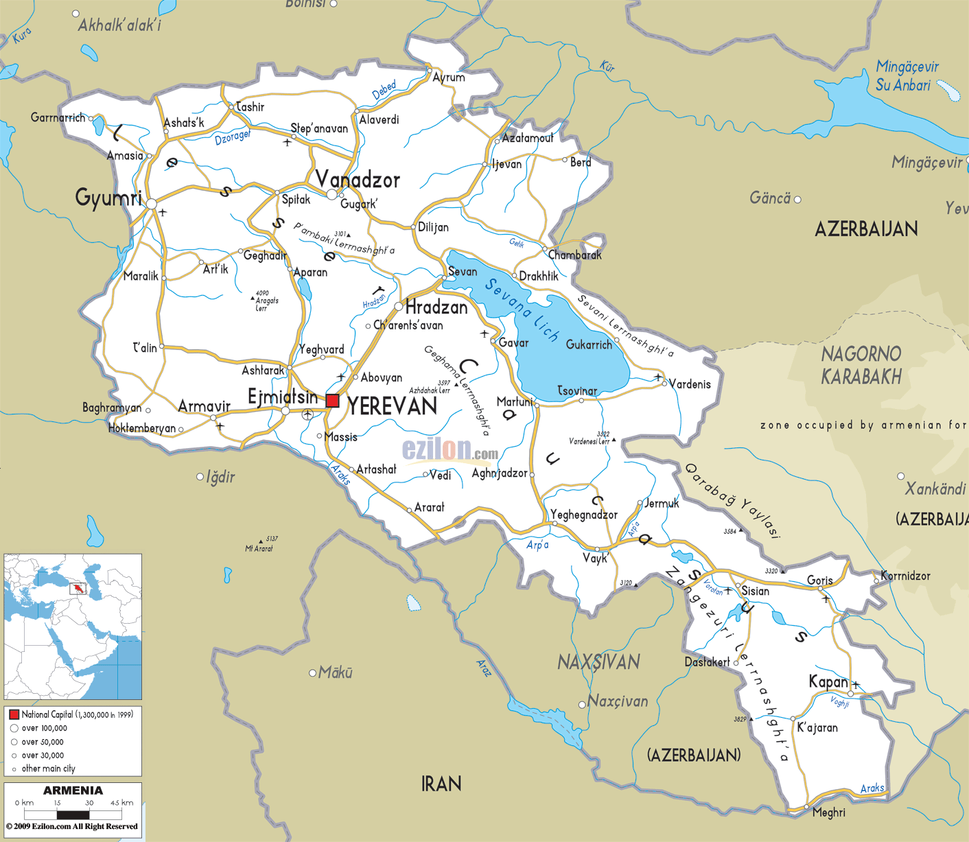 [Update] Bản đồ hành chính đất nước Armeni (Republic of Armenia Map) phóng to năm 2022 21