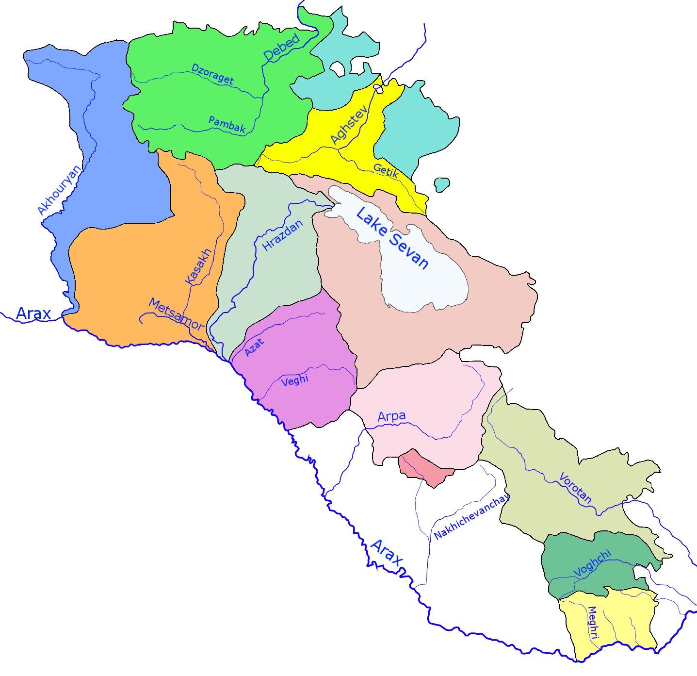 [Update] Bản đồ hành chính đất nước Armeni (Republic of Armenia Map) phóng to năm 2022 23