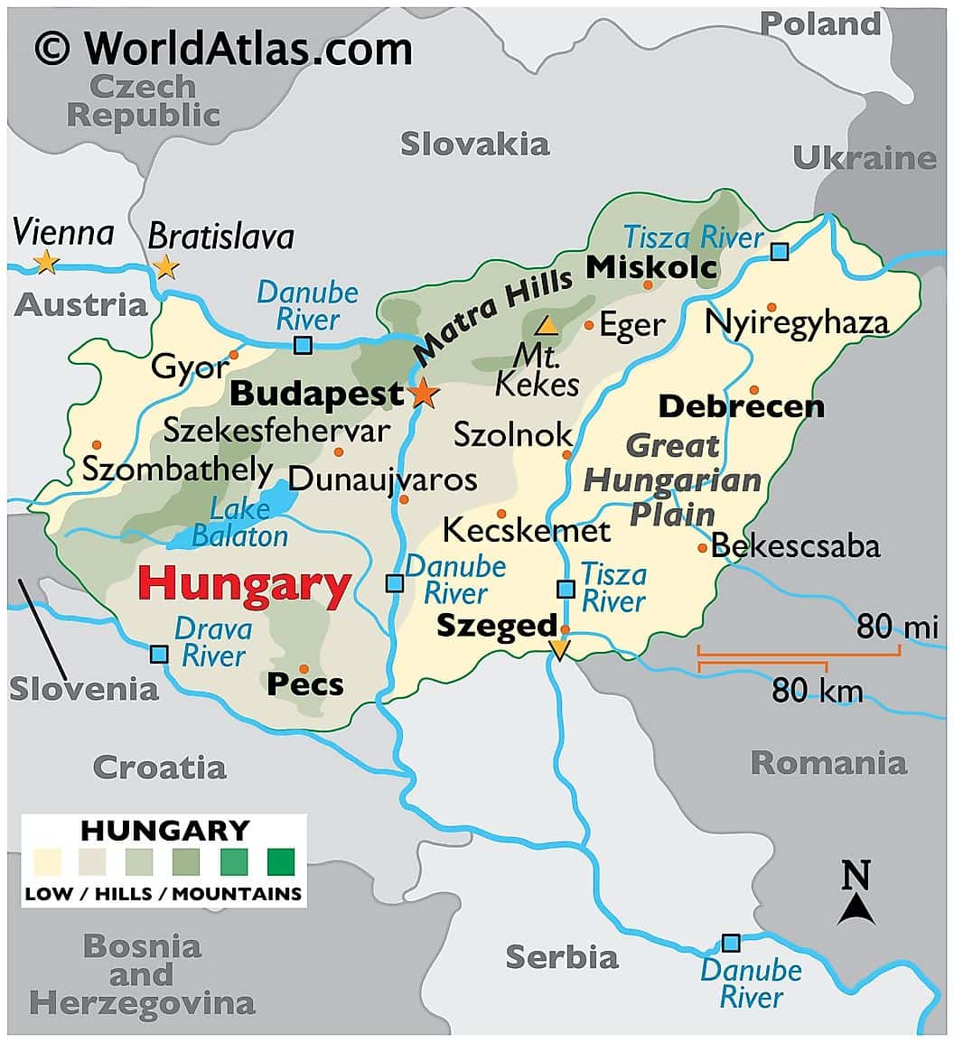 [Update] Bản đồ hành chính đất nước Hungary (Hungary Map) phóng to năm 2022 15