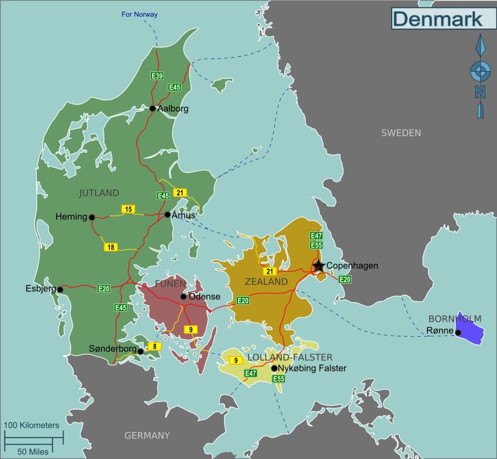 [Update] Bản đồ hành chính đất nước Đan Mạch (Denmark Map) khổ lớn năm 2022 4