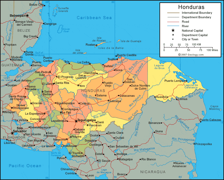 [Update] Bản đồ hành chính đất nước Honduras (Honduras Map) phóng to năm 2022 21