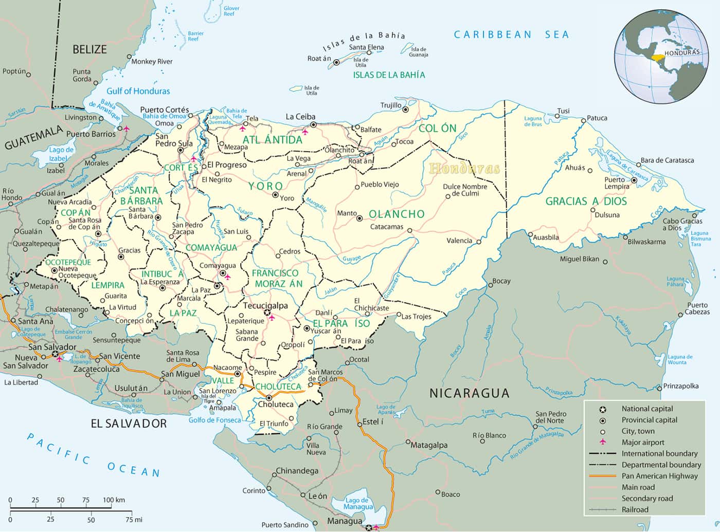 [Update] Bản đồ hành chính đất nước Honduras (Honduras Map) phóng to năm 2022 34