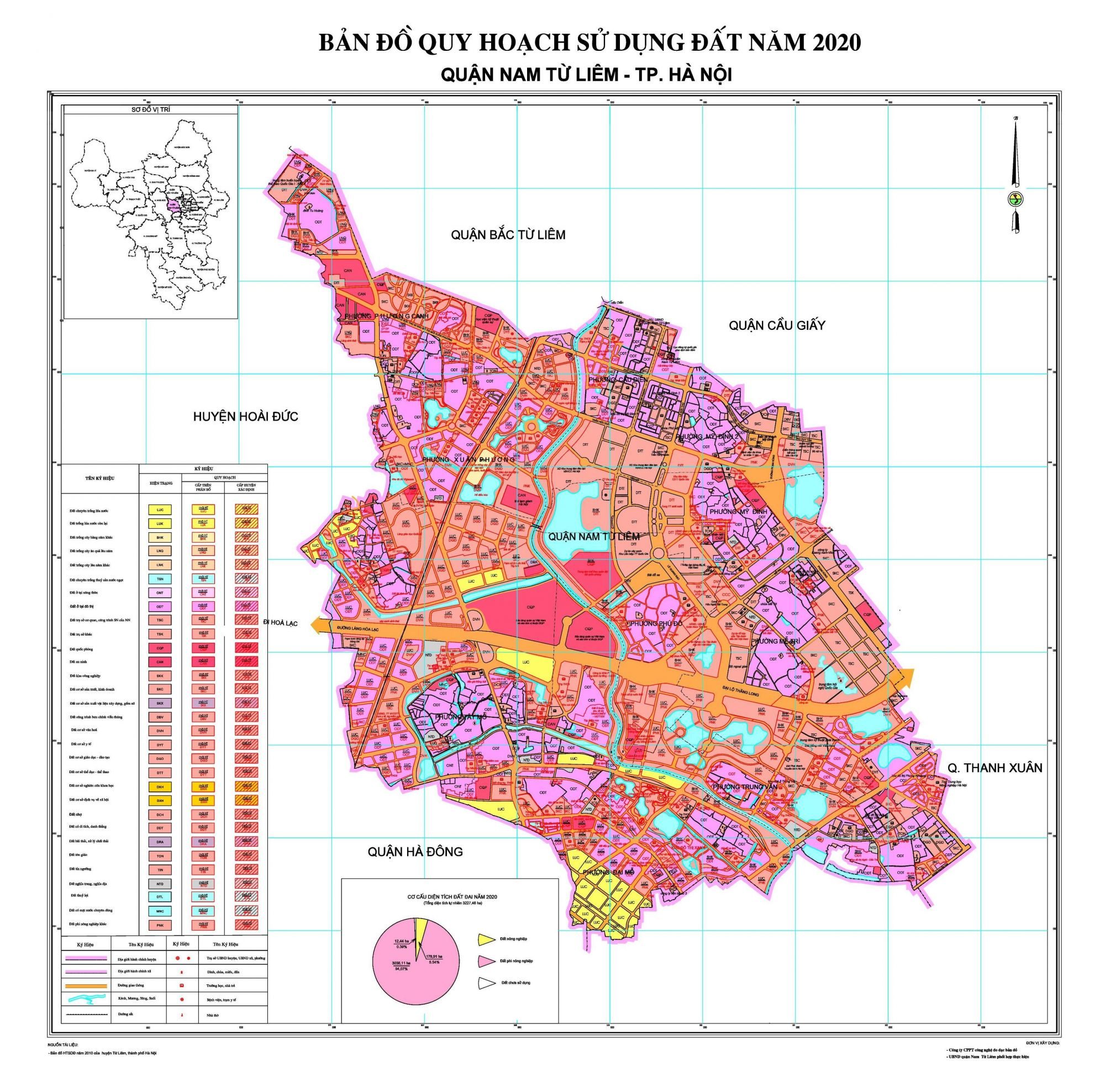 Bản đồ quy hoạch sử dụng đất tại Quận Bắc Từ Liêm 