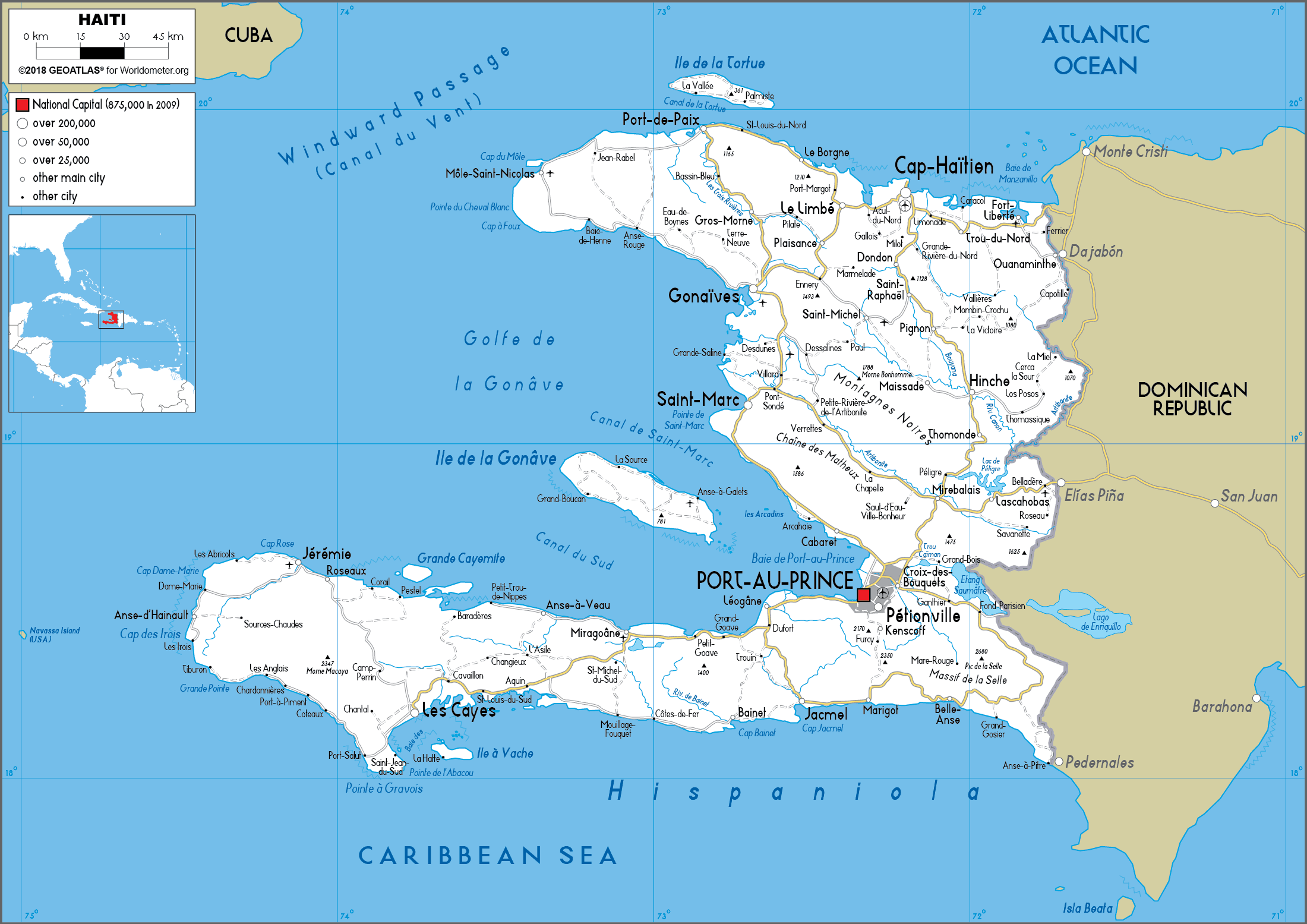 [Update] Bản đồ hành chính đất nước Haiti (Haiti Map) phóng to năm 2022 23
