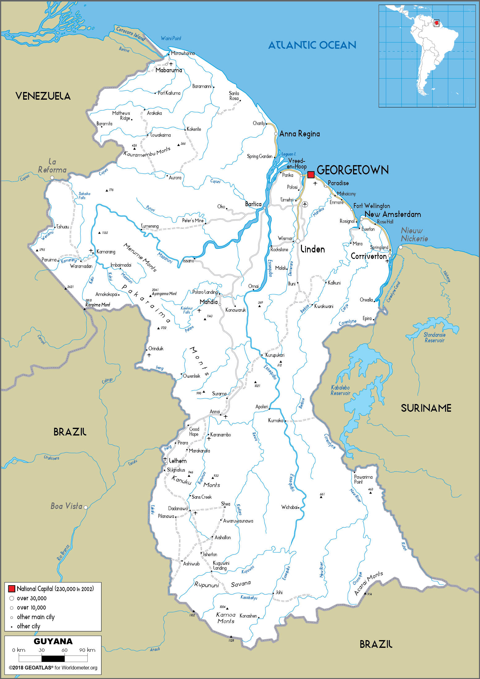 [Update] Bản đồ hành chính đất nước Guyana (Guyana Map) phóng to năm 2022 19