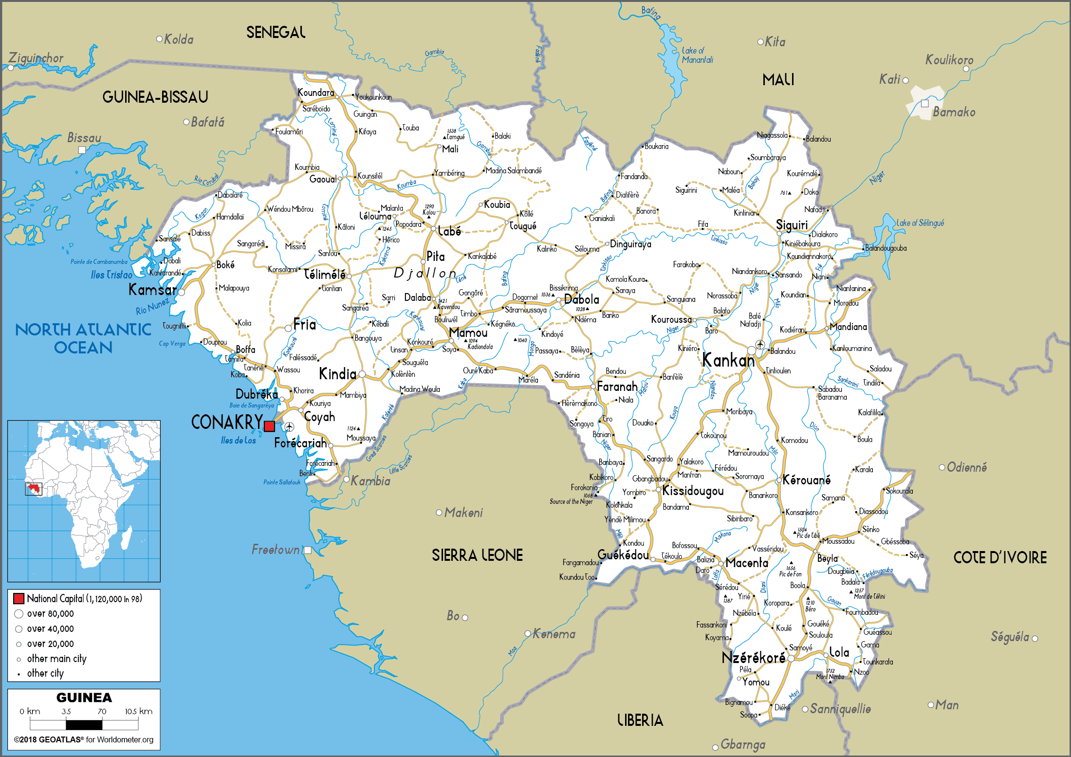 [Update] Bản đồ hành chính đất nước Guinée (Guinea Map) phóng to năm 2022 21