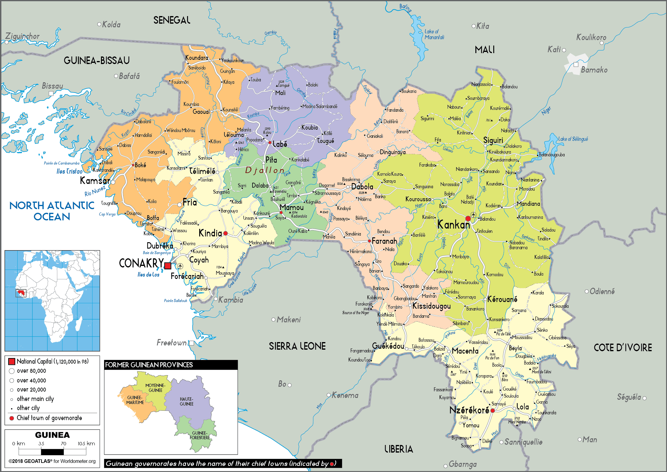 [Update] Bản đồ hành chính đất nước Guinée (Guinea Map) phóng to năm 2022 22