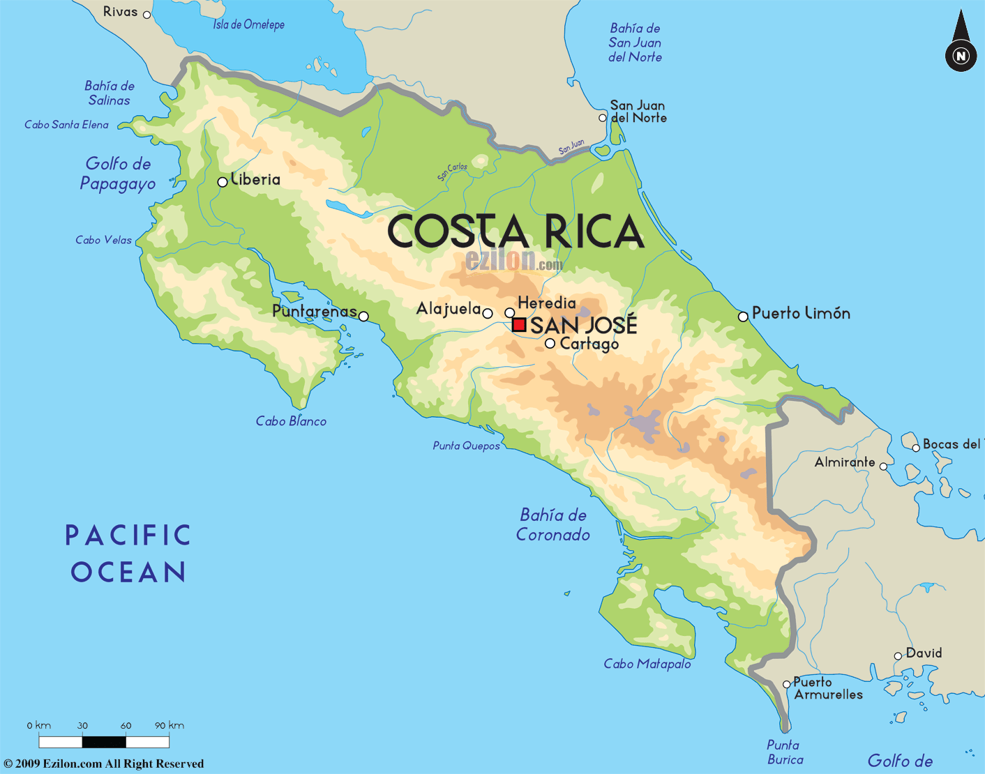 [Update] Bản đồ hành chính đất nước Costa Rica (Costa Rica Map) phóng to năm 2022 14