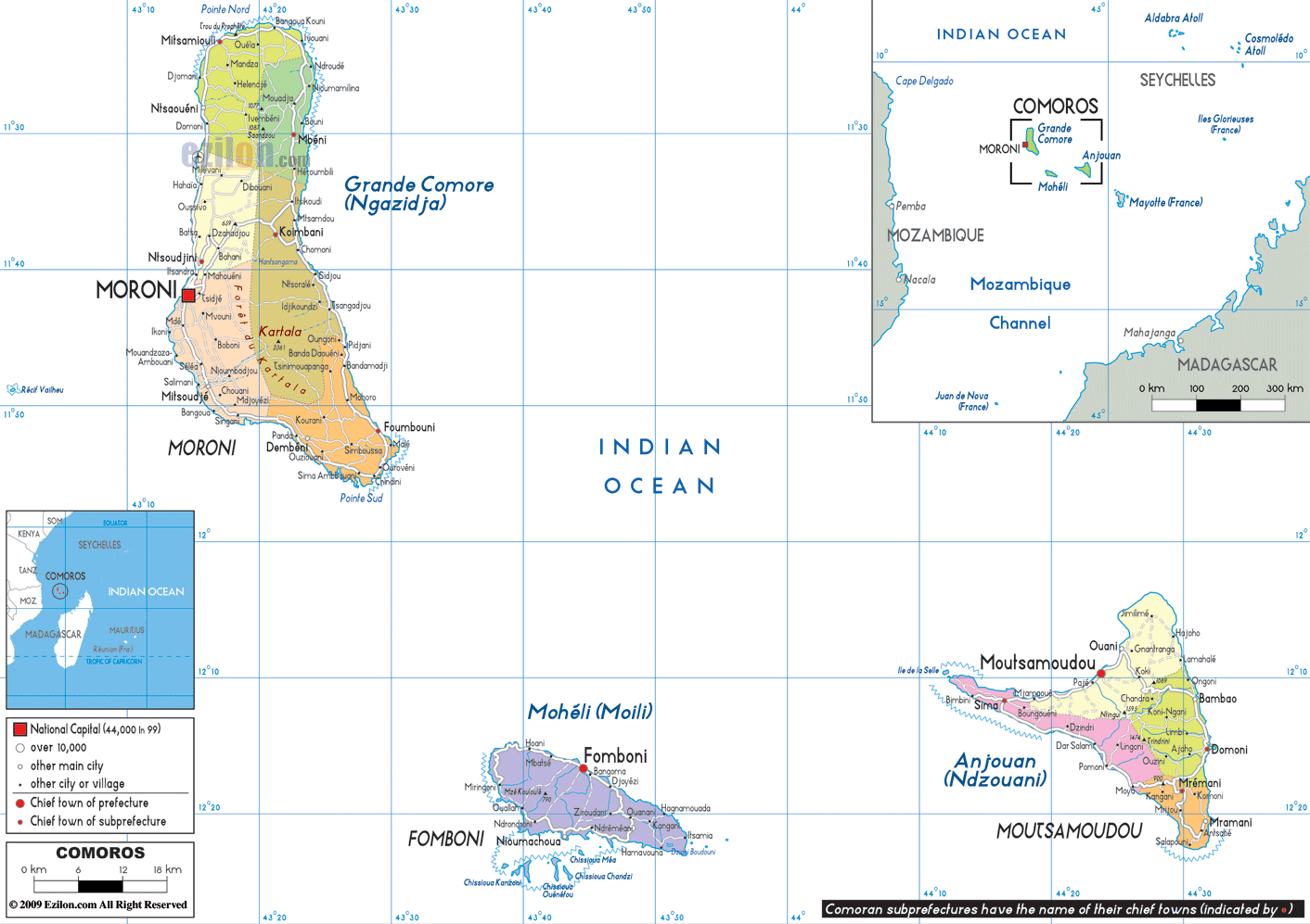 [Update] Bản đồ hành chính đất nước Comoros (Comoros Map) phóng to năm 2022 16