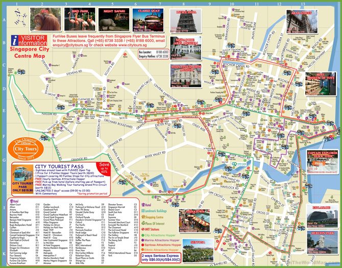 Bản đồ hệ thống khách sạn phục vụ du lịch Singapore