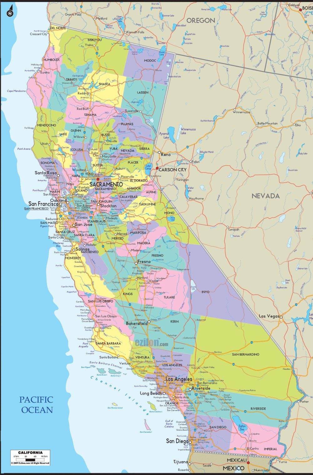 [Update] Bản đồ Bang California (Mỹ) khổ lớn phóng to năm 2022 15