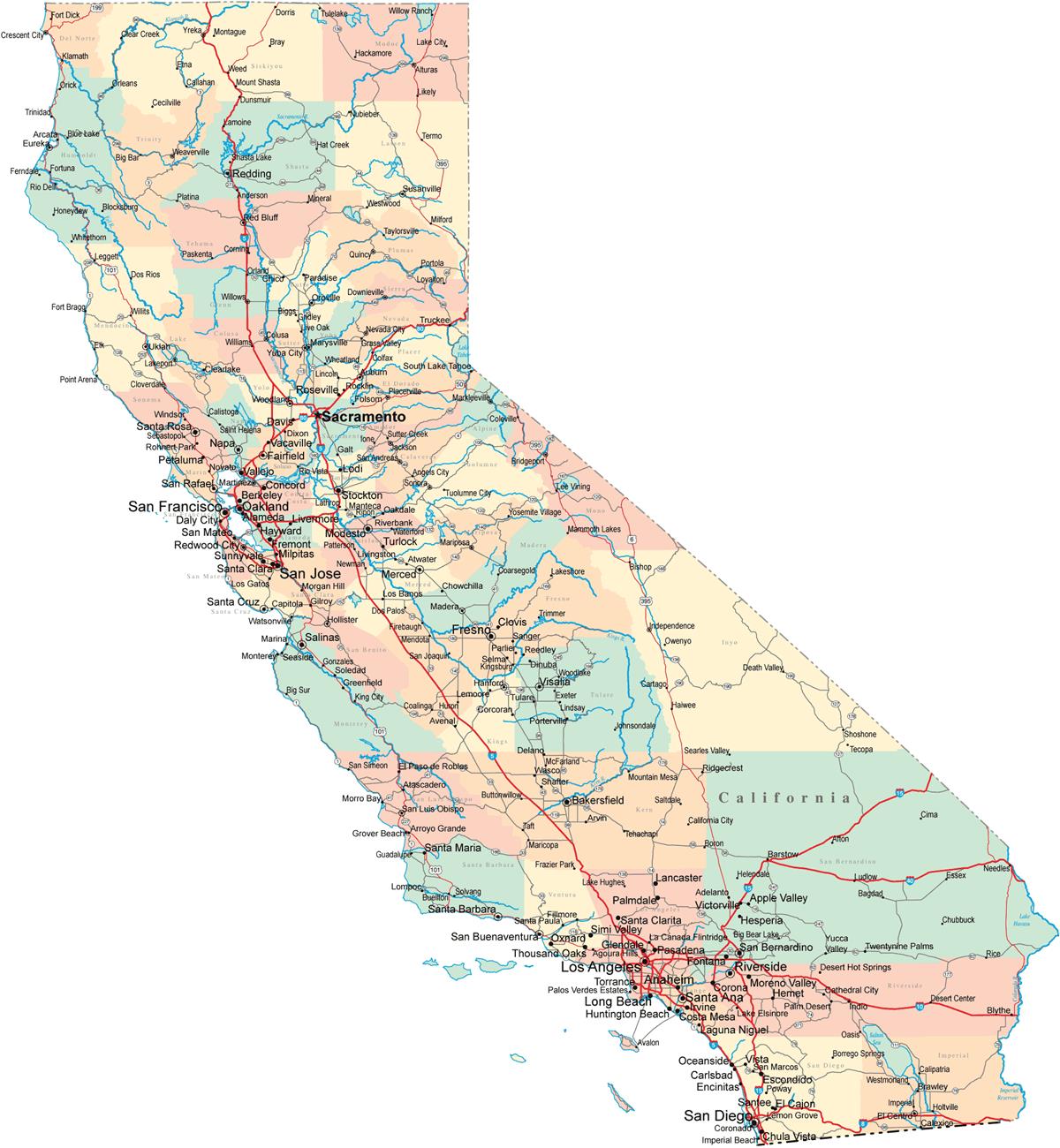 [Update] Bản đồ Bang California (Mỹ) khổ lớn phóng to năm 2022 19