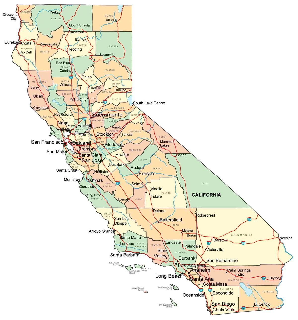 [Update] Bản đồ Bang California (Mỹ) khổ lớn phóng to năm 2022 17