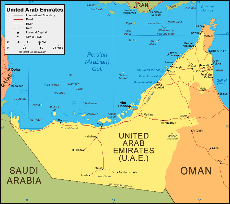 [Update] Bản đồ Tiểu Vương quốc Ả Rập Thống nhất (United Arab Emirates Map) năm 2022 18