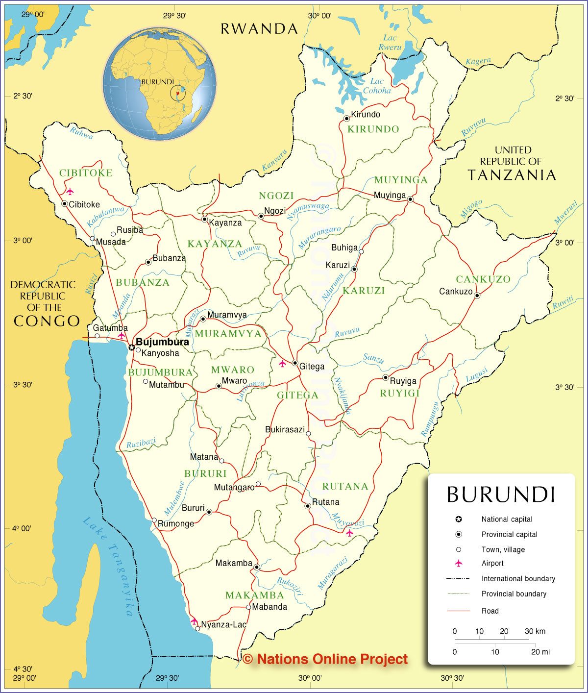 [Update] Bản đồ hành chính đất nước Burundi (Burundi Map) phóng to năm 2022 27
