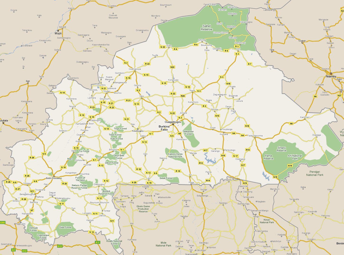 [Update] Bản đồ hành chính đất nước Burkina Faso (Burkina Faso Map) phóng to năm 2022 13