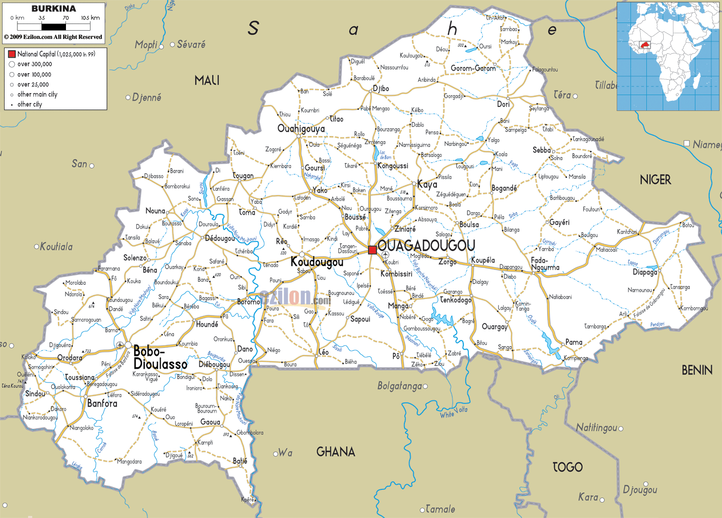[Update] Bản đồ hành chính đất nước Burkina Faso (Burkina Faso Map) phóng to năm 2022 14