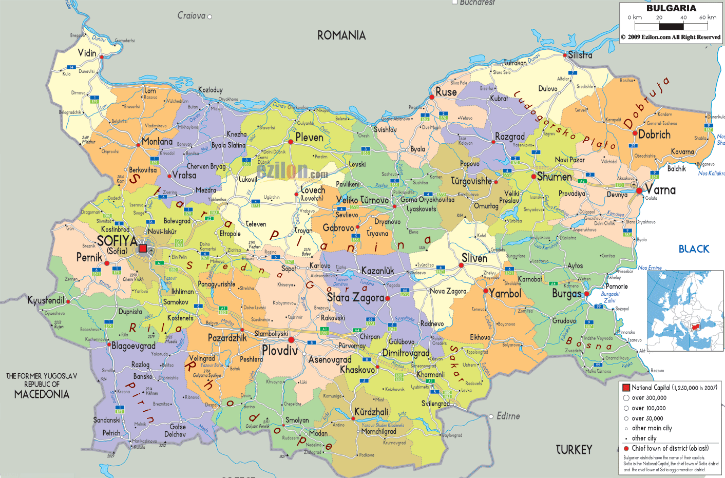 [Update] Bản đồ hành chính đất nước Bulgaria (Bulgaria Map) phóng to năm 2022 13