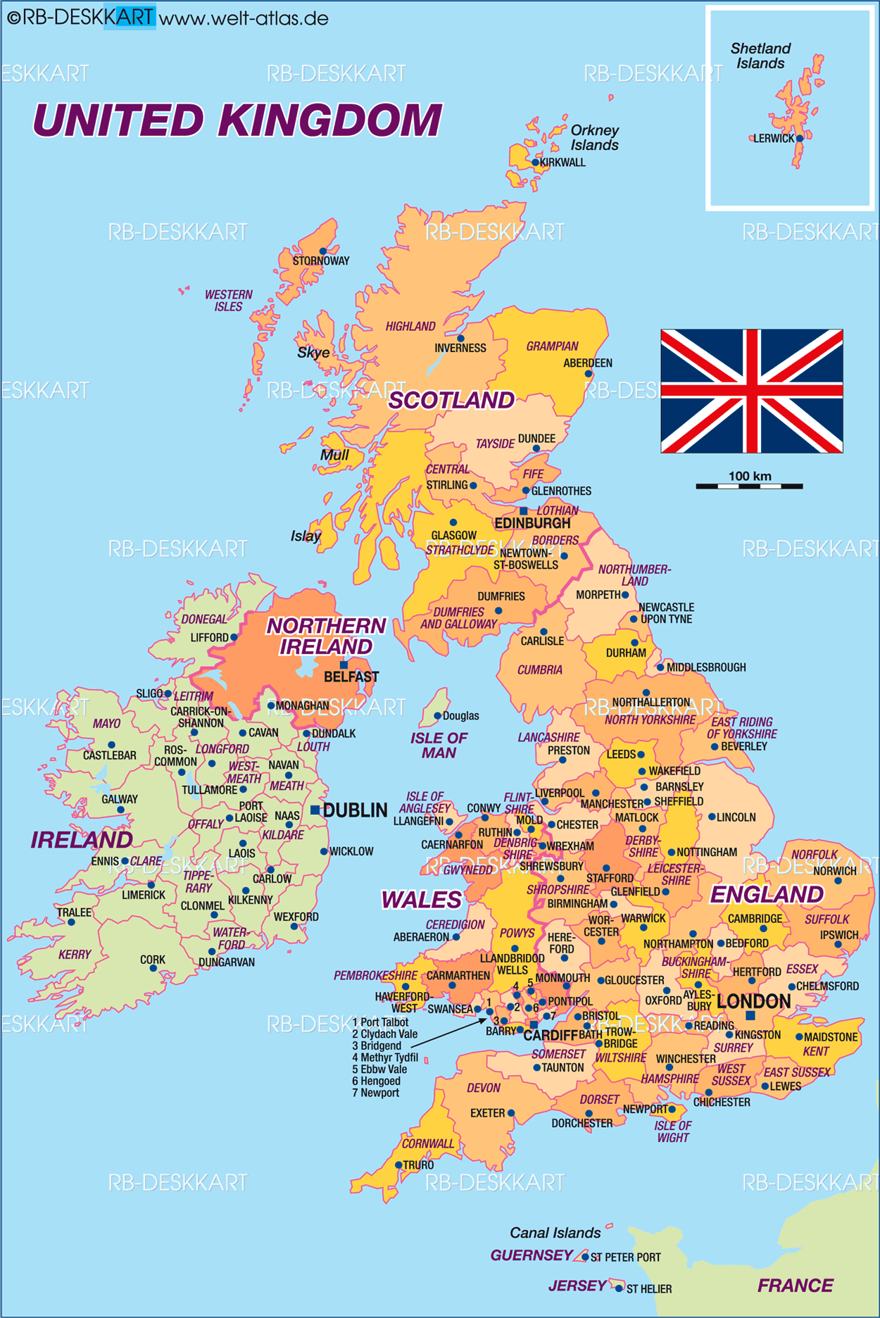 [Update] Bản đồ hành chính đất nước Vương quốc Anh và Bắc Ireland khổ lớn năm 2022 28