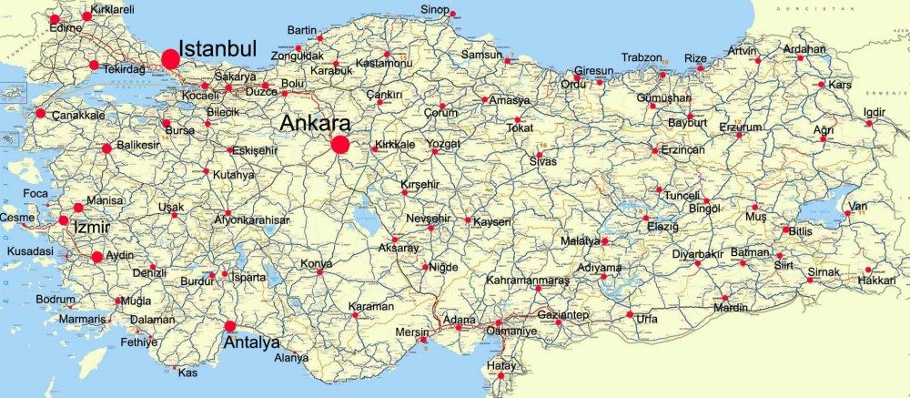 [Update] Bản đồ đất nước Thổ Nhĩ Kỳ khổ lớn phóng to năm 2022 10