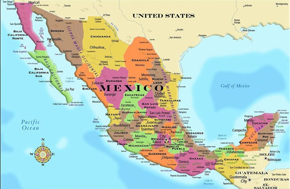 [Update] Bản đồ đất nước Mexico (Mê-hi-cô) khổ lớn phóng to năm 2022 12