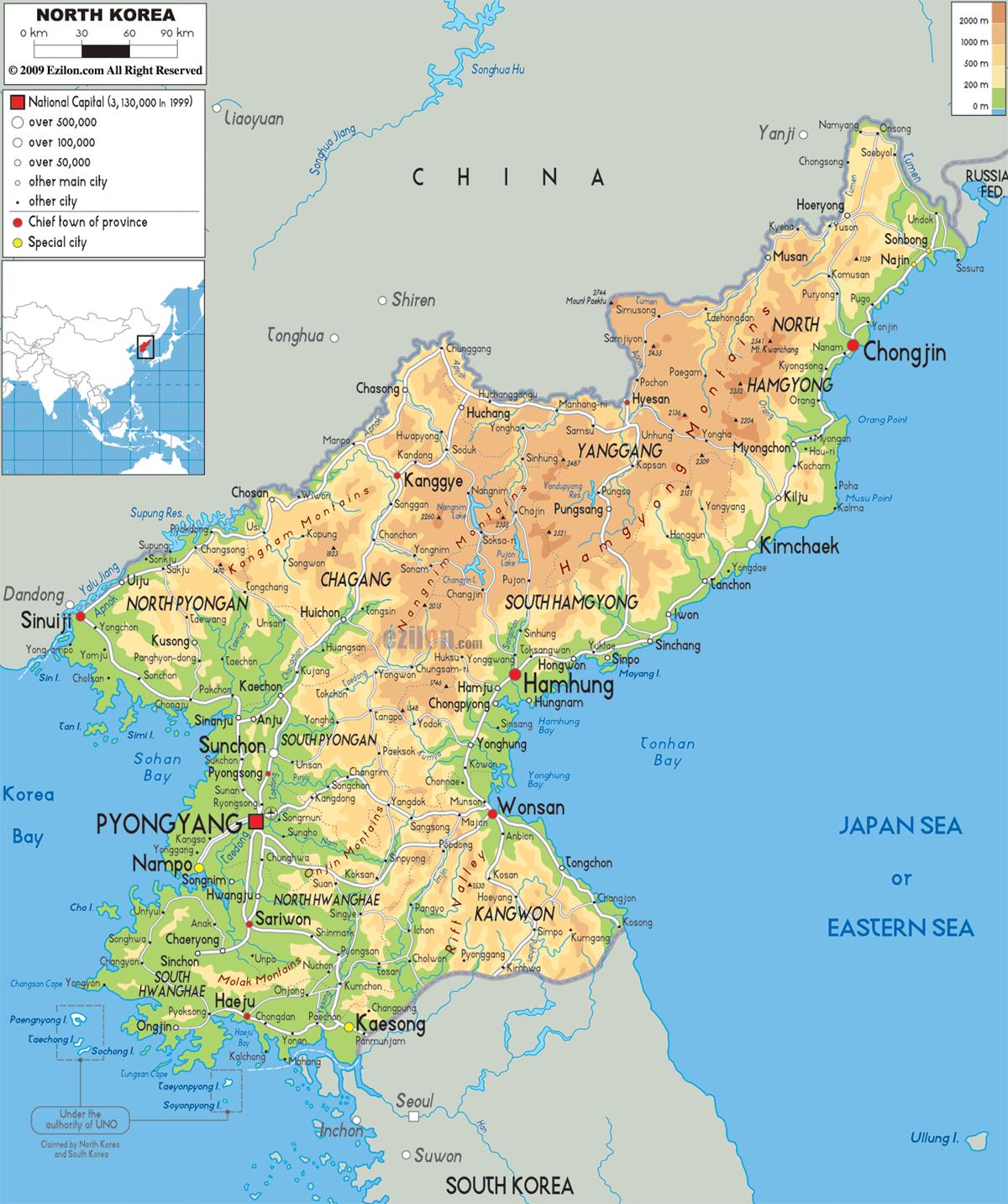[Update] Bản đồ đất nước Triều Tiên (North Korea) khổ lớn năm 2022 12