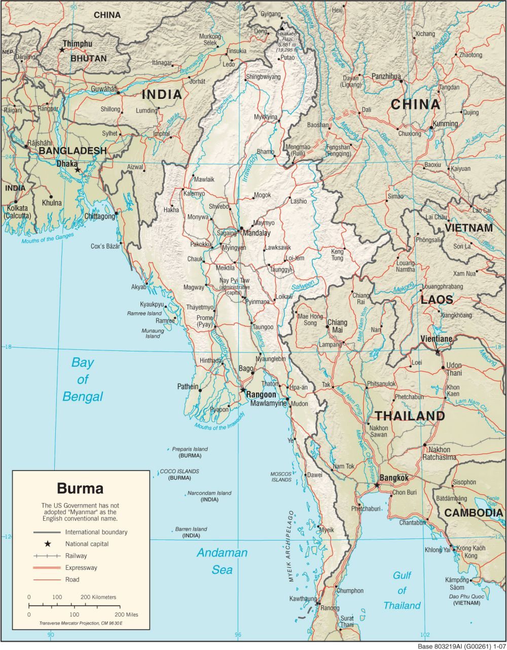 [Update] Bản đồ đất nước Myanmar khổ lớn phóng to năm 2022 10