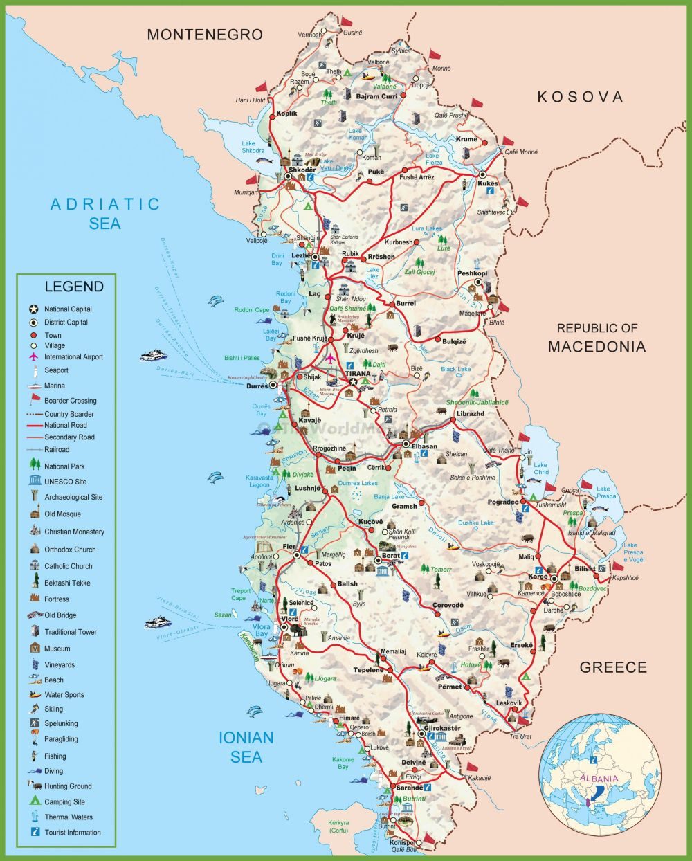 [Update] Bản đồ hành chính đất nước Cộng hòa Albania khổ lớn năm 2022 11