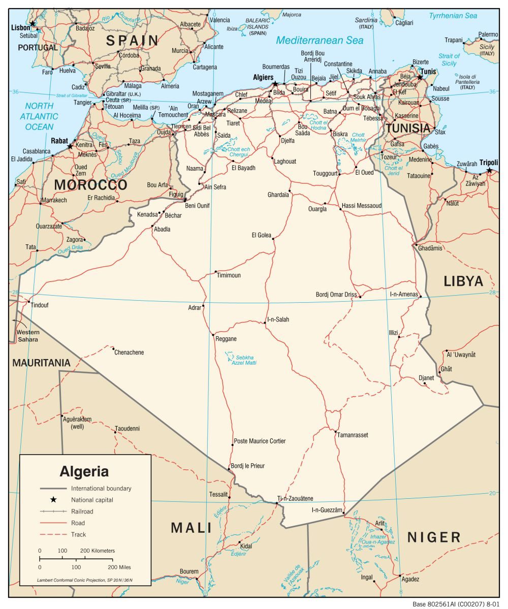 [Update] Bản đồ hành chính đất nước Algérie khổ lớn năm [hienthinam] 10