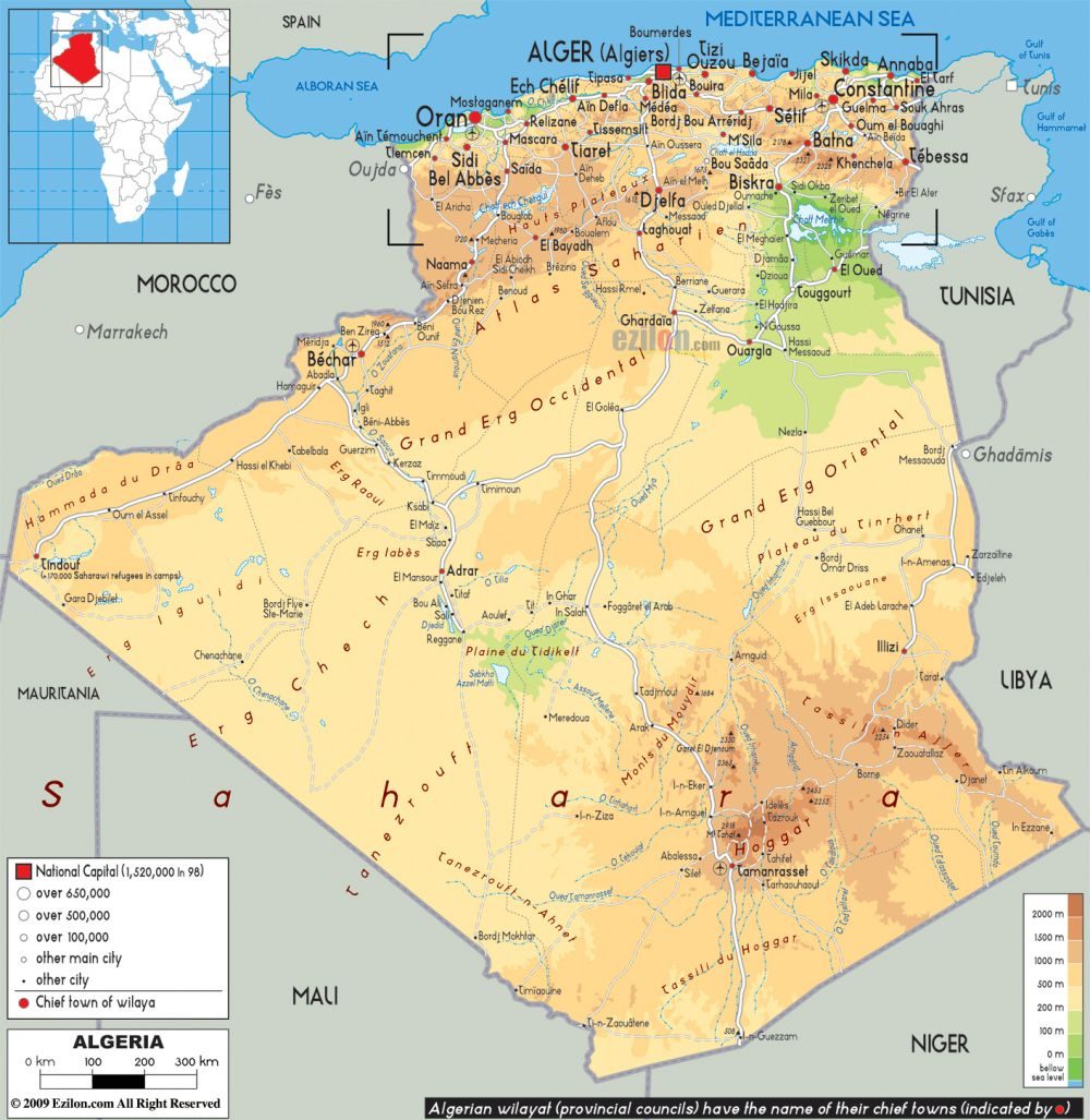 [Update] Bản đồ hành chính đất nước Algérie khổ lớn năm [hienthinam] 12