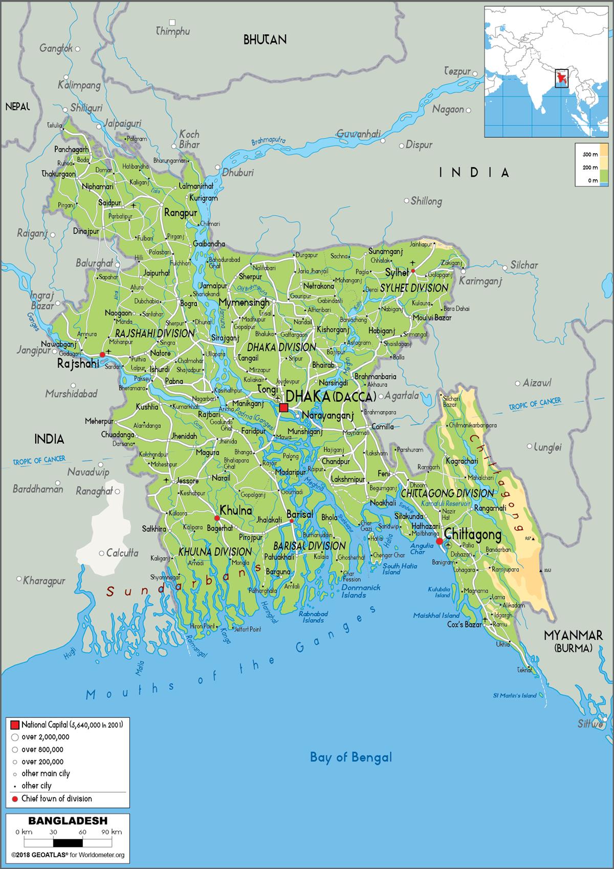 [Update] Bản đồ hành chính đất nước Bangladesh (Bangladesh Map) phóng to năm [hienthinam] 28