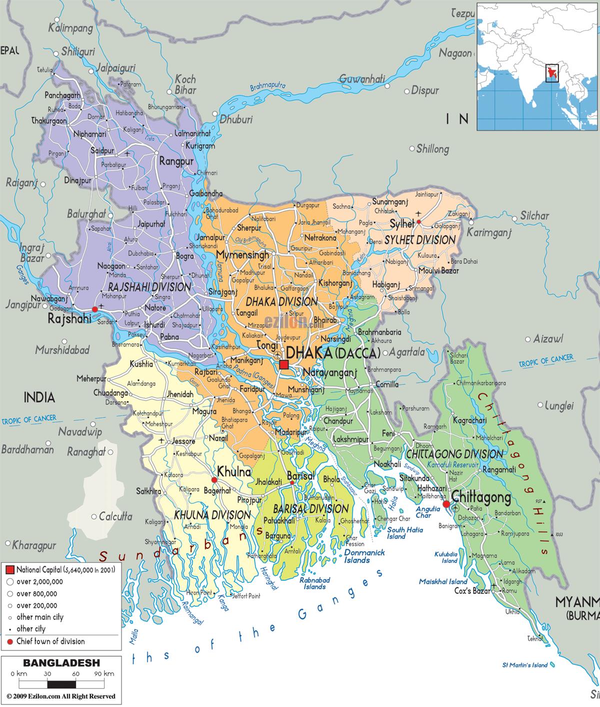 [Update] Bản đồ hành chính đất nước Bangladesh (Bangladesh Map) phóng to năm [hienthinam] 30