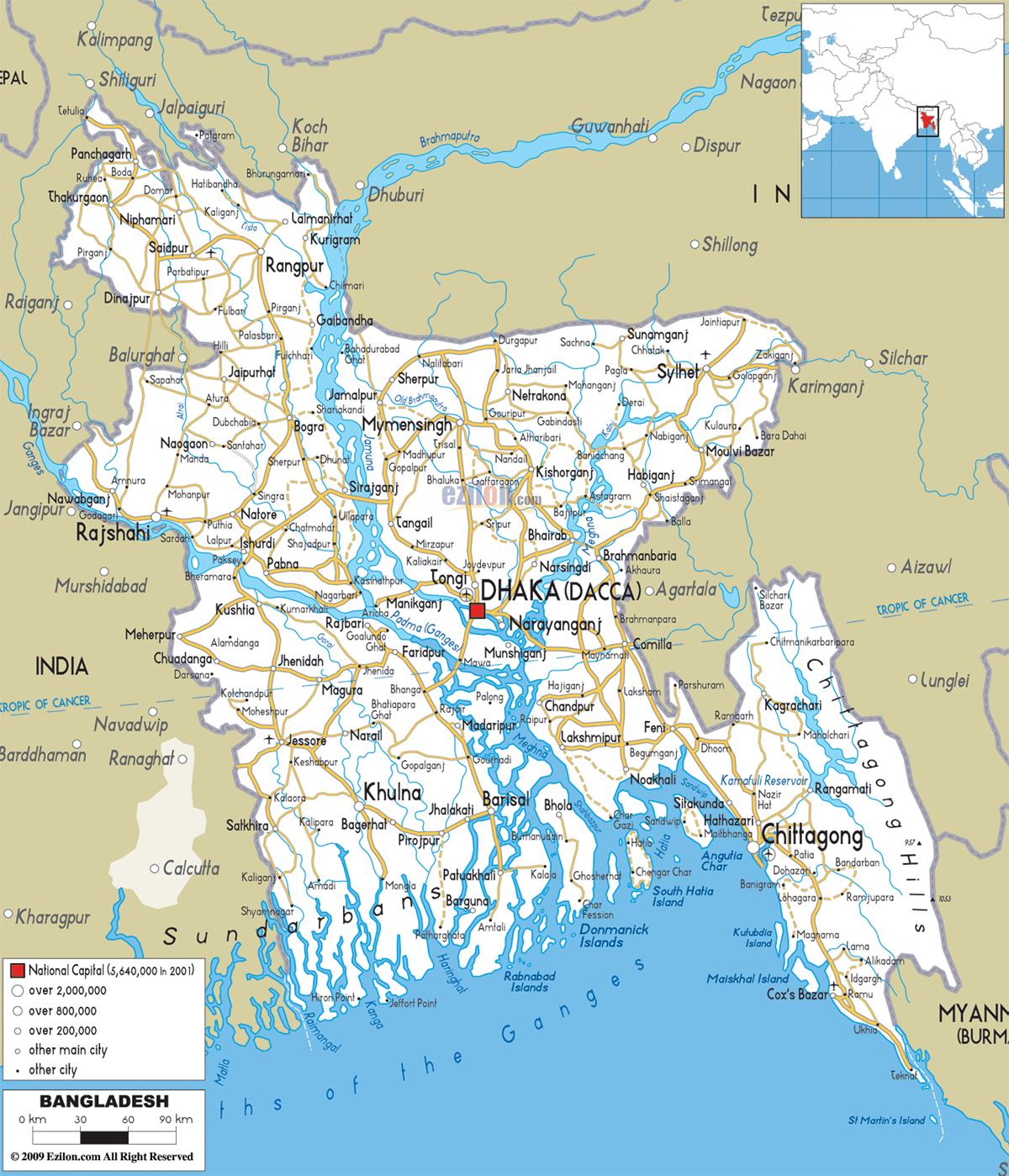 [Update] Bản đồ hành chính đất nước Bangladesh (Bangladesh Map) phóng to năm [hienthinam] 27