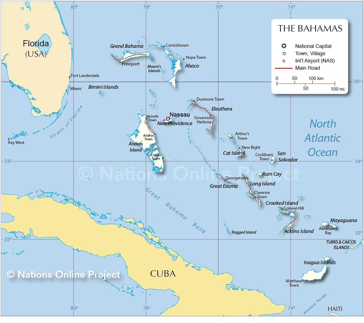 [Update] Bản đồ hành chính đất nước The Bahamas (The Bahamas Map) năm [hienthinam] 18