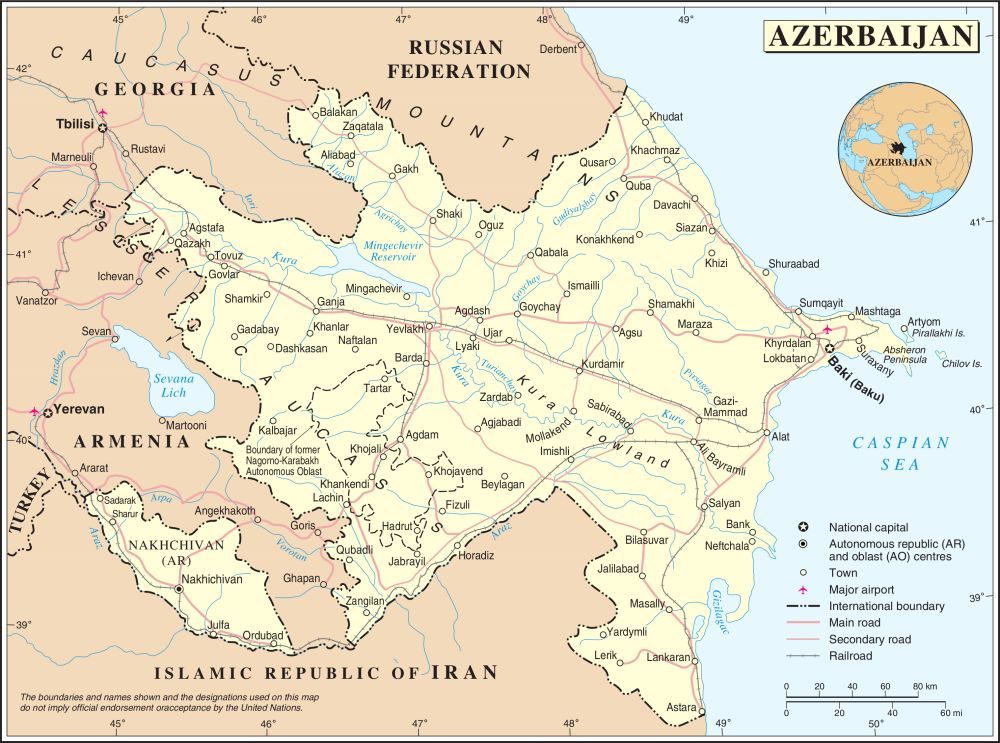[Update] Bản đồ hành chính đất nước Azerbaijan (Azerbaijan Map) phóng to năm 2022 23