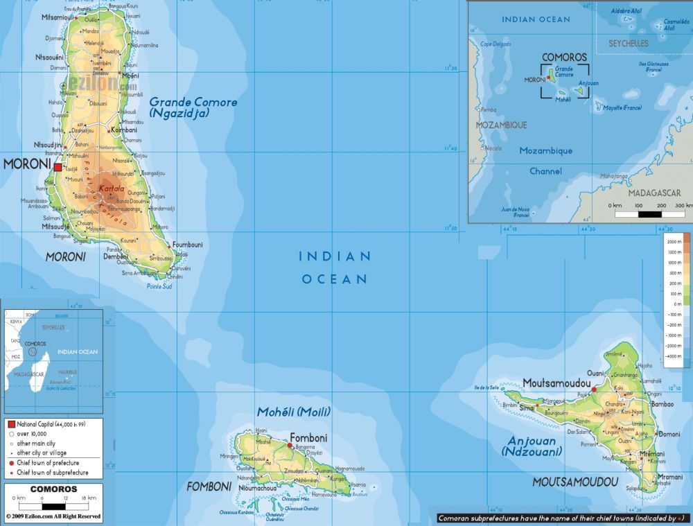 [Update] Bản đồ hành chính đất nước Comoros (Comoros Map) phóng to năm 2022 24