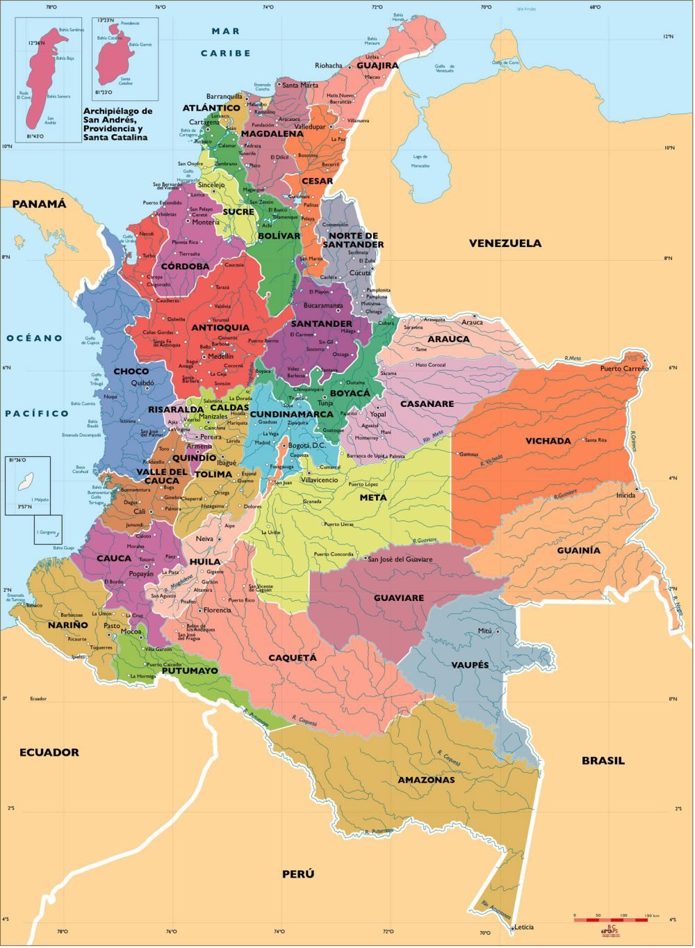 [Update] Bản đồ hành chính đất nước Colombia (Colombia Map) phóng to năm [hienthinam] 20