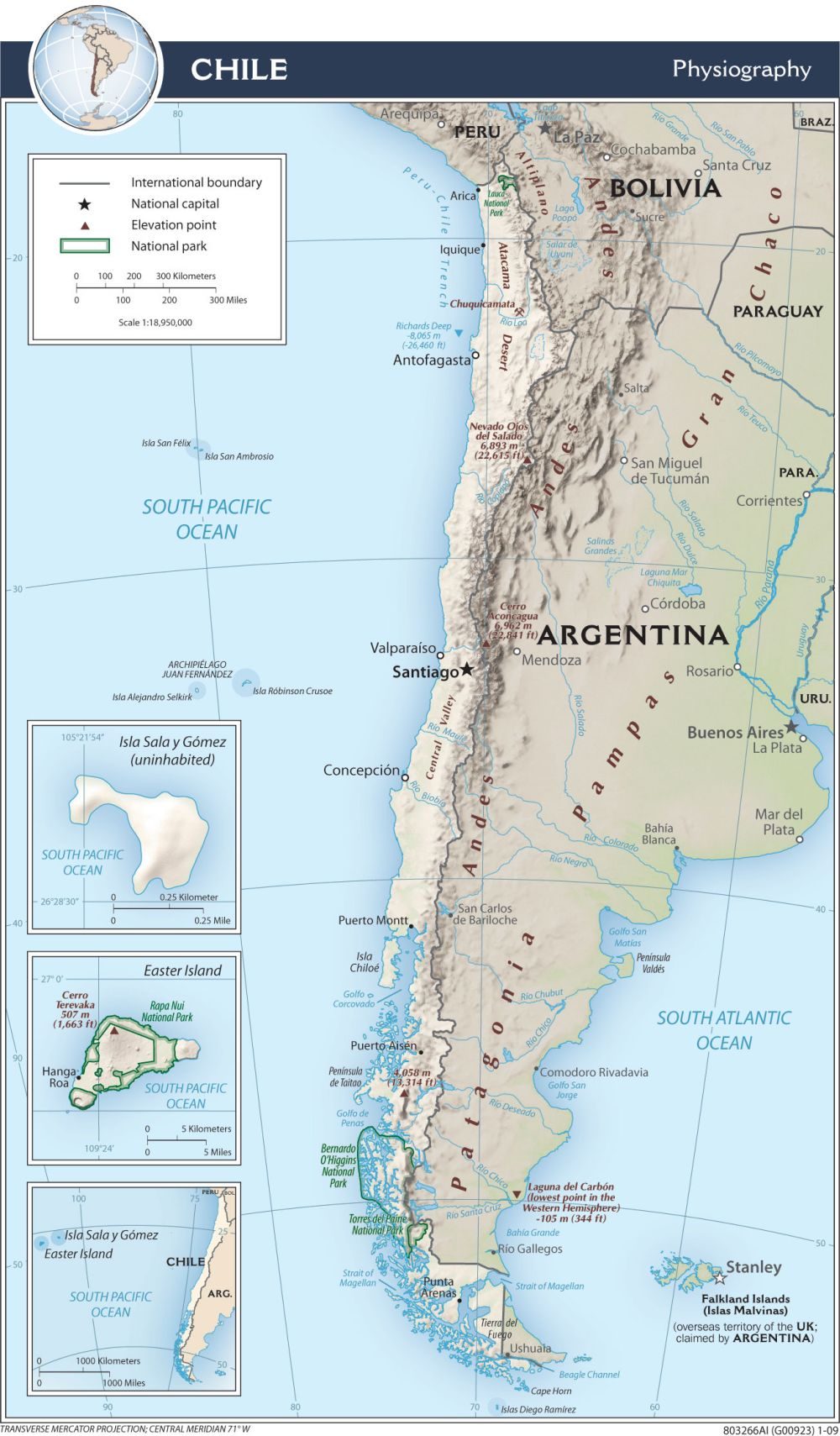 [Update] Bản đồ hành chính đất nước Chile (Chile Map) phóng to năm 2022 23