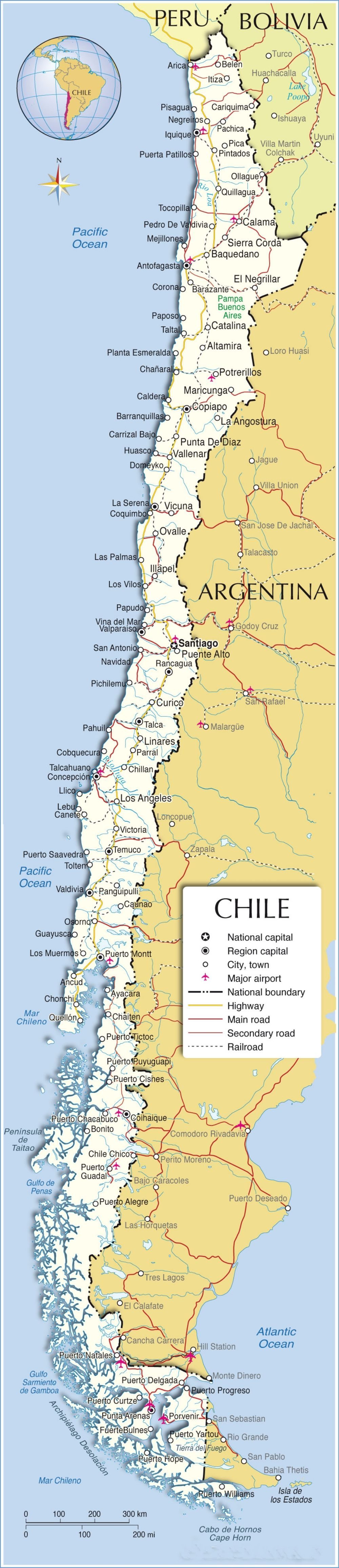[Update] Bản đồ hành chính đất nước Chile (Chile Map) phóng to năm 2022 18