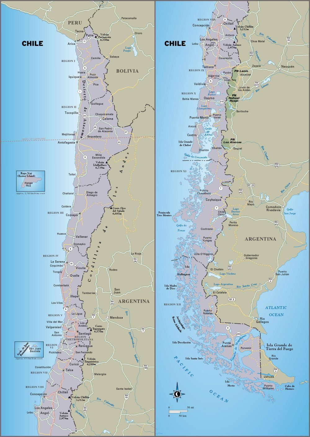[Update] Bản đồ hành chính đất nước Chile (Chile Map) phóng to năm 2022 22