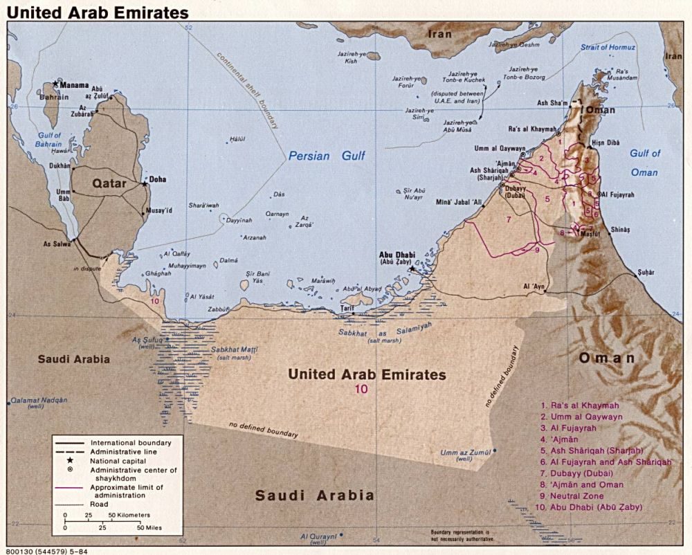 [Update] Bản đồ Tiểu Vương quốc Ả Rập Thống nhất (United Arab Emirates Map) năm 2022 23