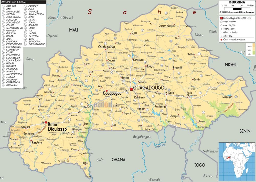 [Update] Bản đồ hành chính đất nước Burkina Faso (Burkina Faso Map) phóng to năm 2022 16