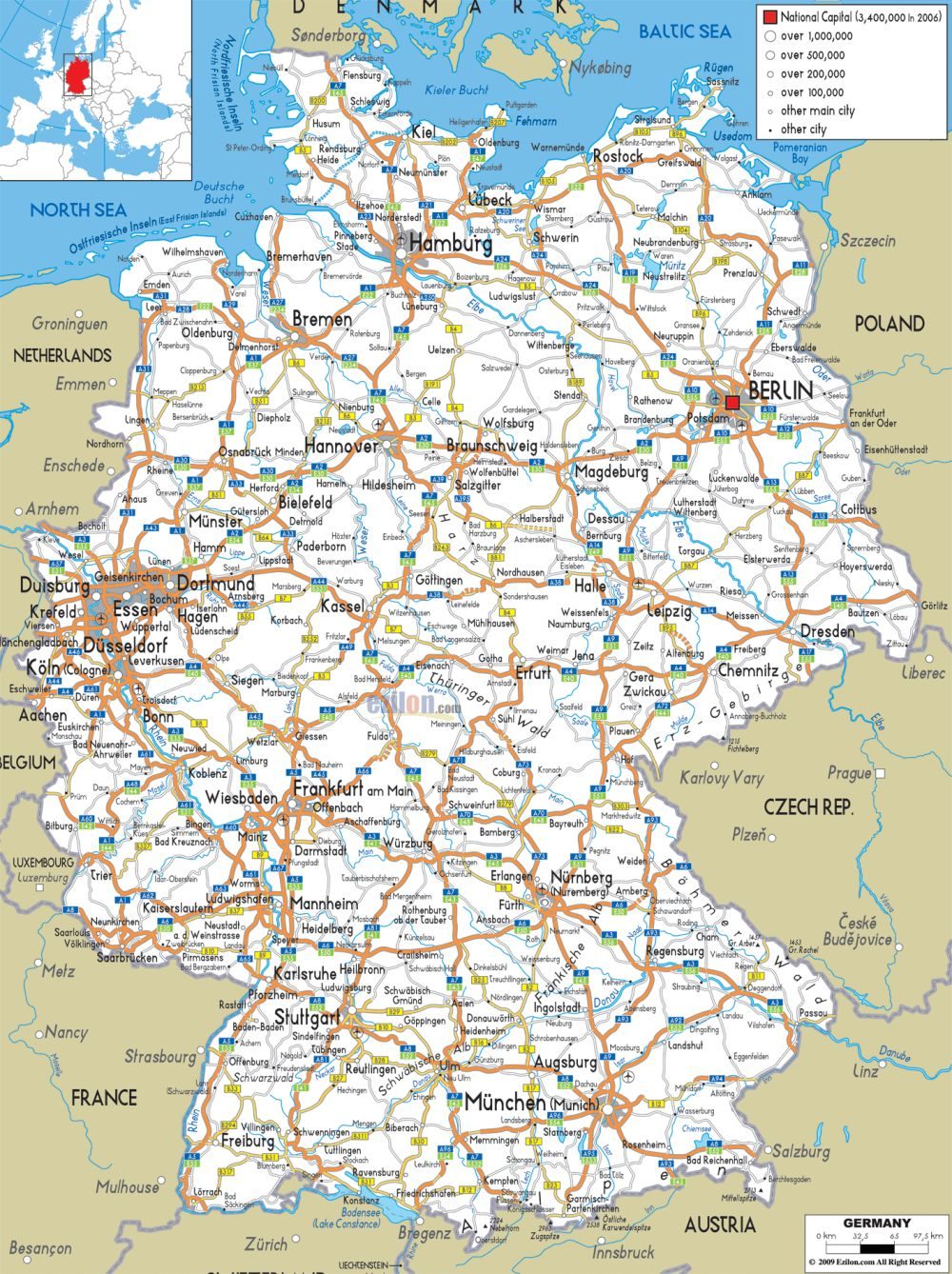 [Update] Bản đồ hành chính đất nước Đức (Germany Map) phóng to năm 2022 22